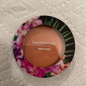 Bare Minerals gen nude powder blush.  Color:  that peach tho